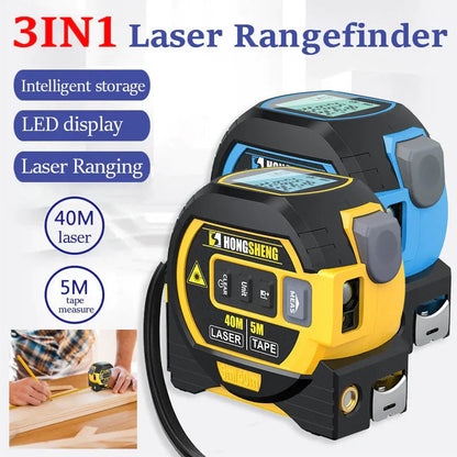 CraftZoneStore™️ 3-in-1 Infrared Laser Tape Measure